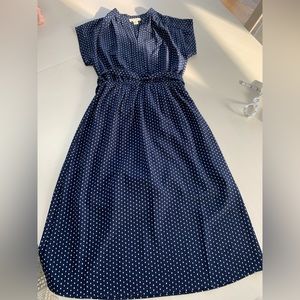 Monteau Blue and White Polka Dot Dress